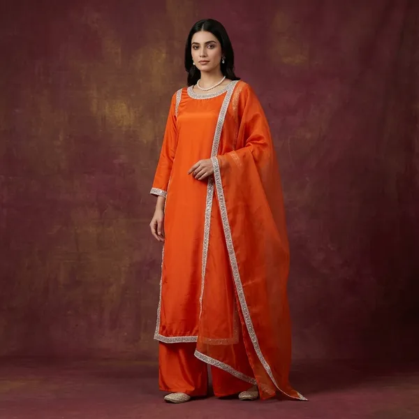 Orange_Natural_Crep_Kurta_Palazzo_Dupatta_Set_For_Women