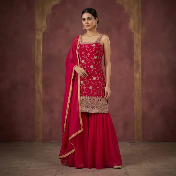Red_Foux_Gorgette_Sharara_Suit_Set_For_Women