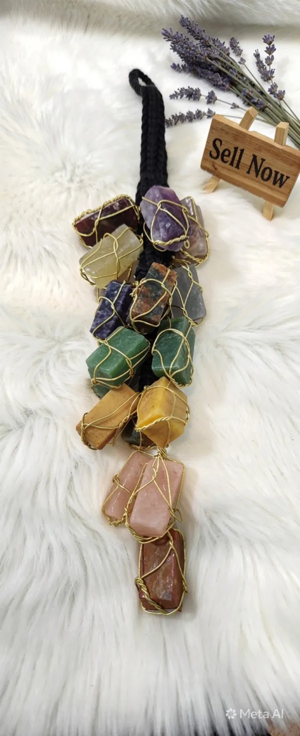 7_chakra_healing_stone_chimes_/hanger_for_car_and_home_decor_/reiki_healing_