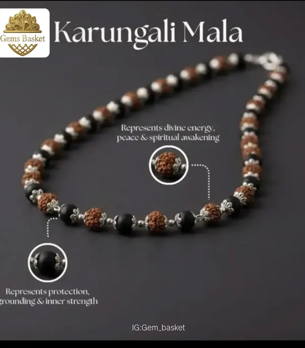 Karungali_&_Rudrakash_Jaap_/wearing_Mala_100%_original_gemstone_