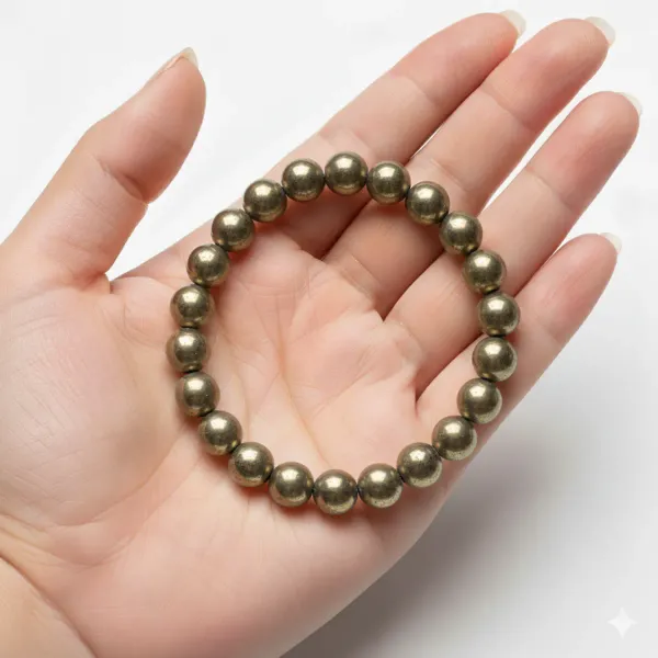 Natural_Pyrite_elastic_Beaded_Bracelet_For_Men_And_Women_(100%_Original)_with_lab_certificate
