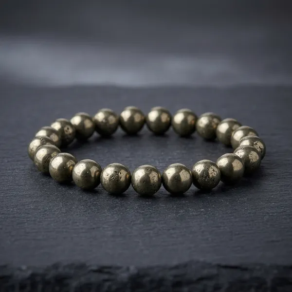 Natural_Pyrite_elastic_Beaded_Bracelet_For_Men_And_Women_(100%_Original)_with_lab_certificate