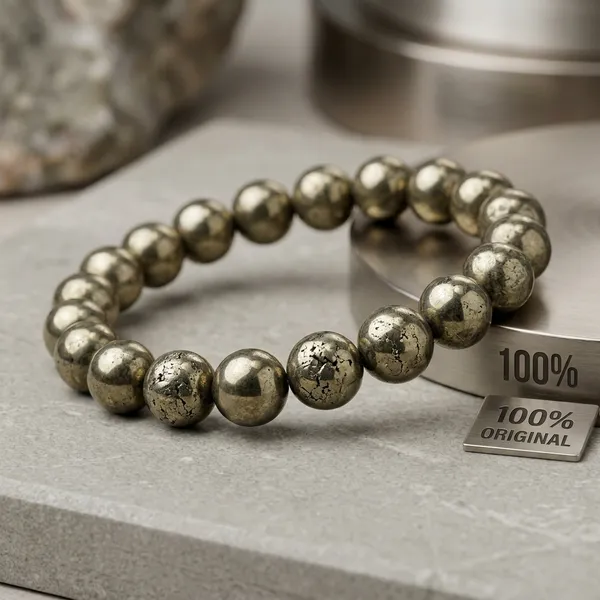 Natural_Pyrite_elastic_Beaded_Bracelet_For_Men_And_Women_(100%_Original)_with_lab_certificate