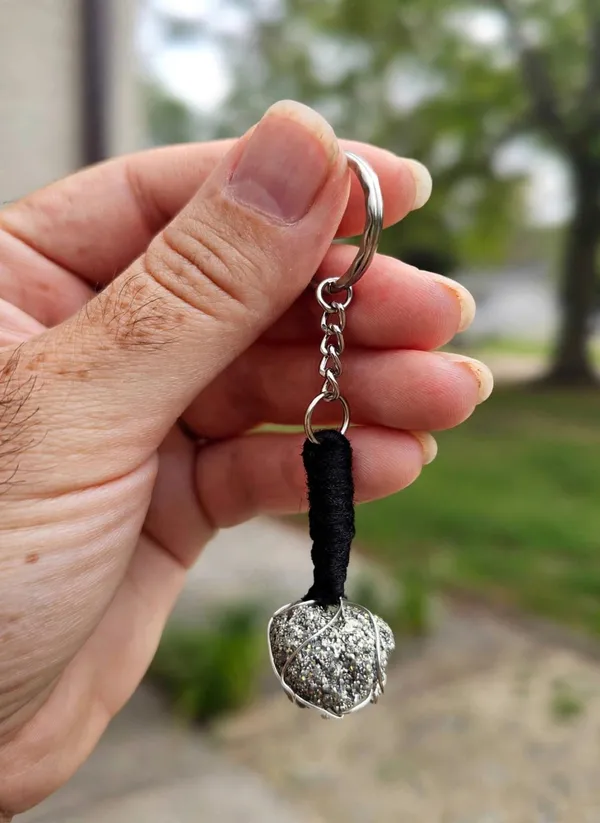 Raw_Pyrite_key_chain_for_door_/vehicle_/locker_to_shield_positivity_