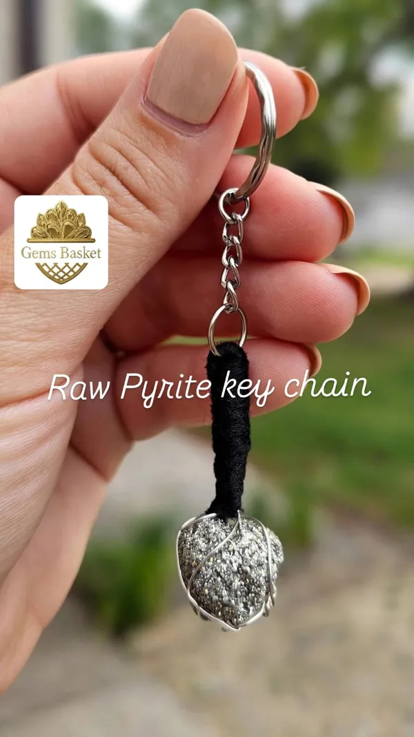 Raw_Pyrite_key_chain_for_door_/vehicle_/locker_to_shield_positivity_