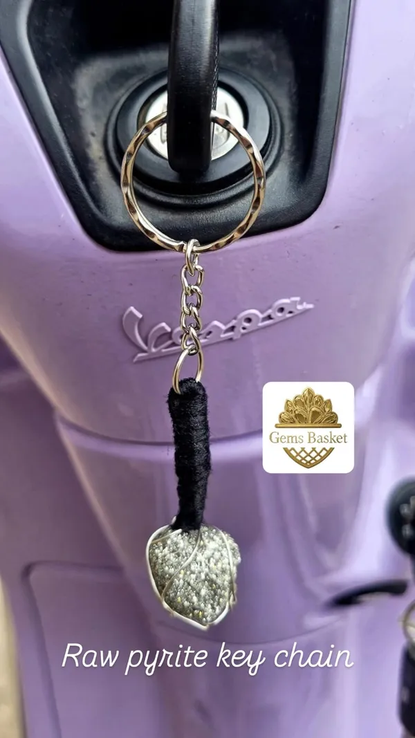 Raw_Pyrite_key_chain_for_door_/vehicle_/locker_to_shield_positivity_