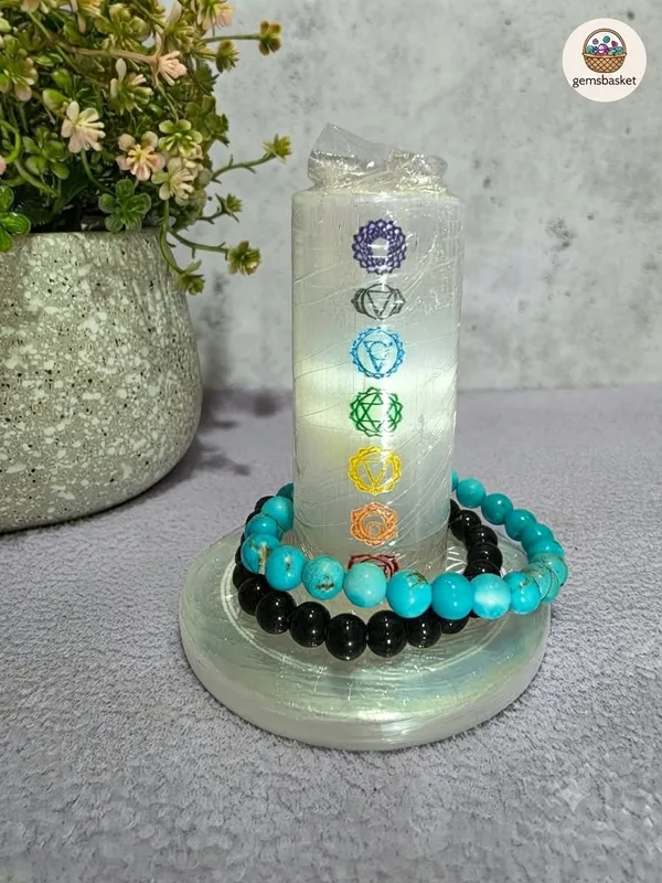 salenite_tower_7_chakra_design_3*3_inch_to_charge_gemstone_&_crystal_bracelet_and_purify_the_complete_room__