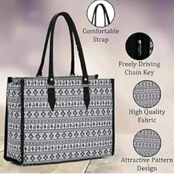 Black_Pu_Leather_Large_Capacity_Tote_Bag_For_Women