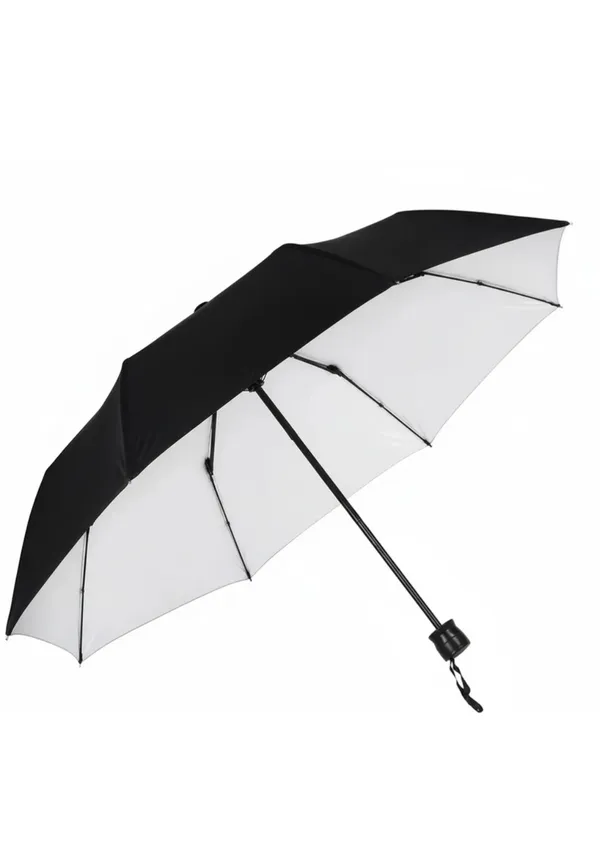 Black_Pongee_Polyester_Auto_3-Fold_Silver_Lining_Umbrella