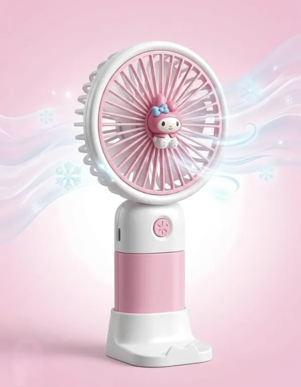 Pink_Abs_3-Speed_Rechargeable_Mini_Fan_With_LED_Light_Usb-C