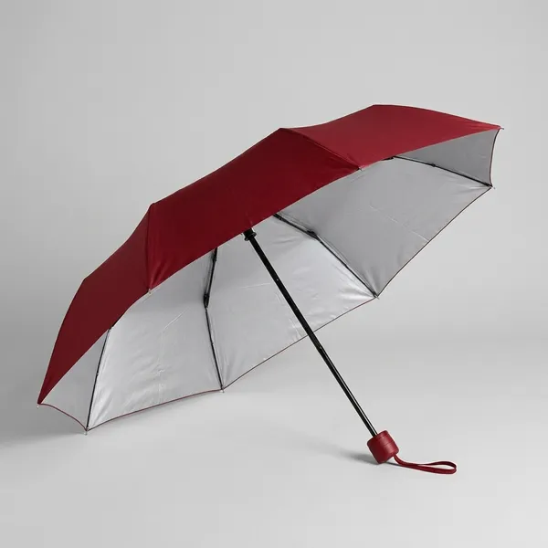 Red_Pongee_Polyester_3-Fold_Auto_Open_Silver_Lining_Umbrella