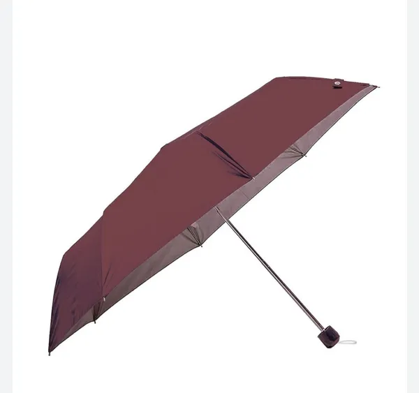 Red_Pongee_Polyester_3-Fold_Auto_Open_Silver_Lining_Umbrella