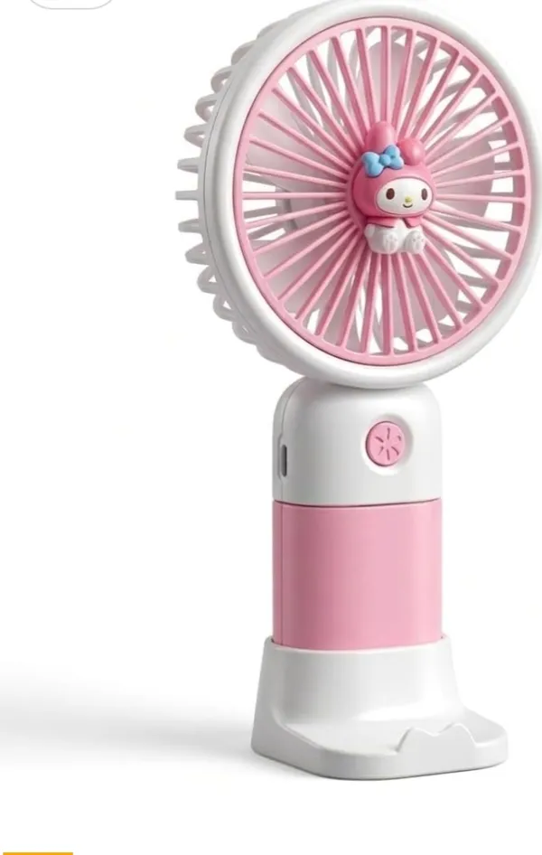 Pink_Abs_3-Speed_Rechargeable_Mini_Fan_With_LED_Light_Usb-C