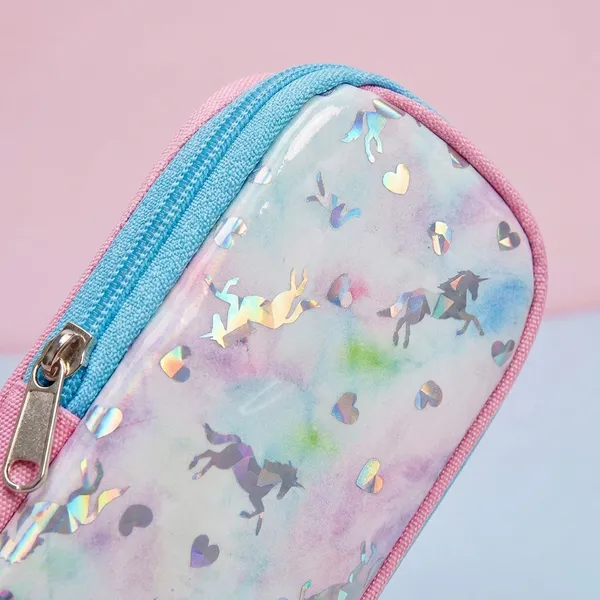 Pink_Polyester_Unicorn_Print_Pencil_Pouch_For_Kids