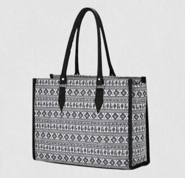 Black_Pu_Leather_Large_Capacity_Tote_Bag_For_Women