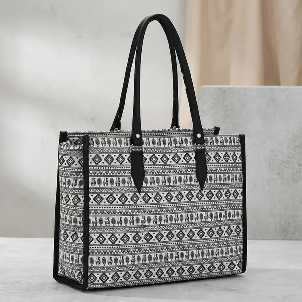 Black_Pu_Leather_Large_Capacity_Tote_Bag_For_Women