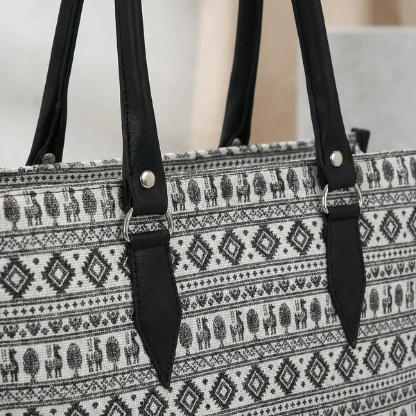 Black_Pu_Leather_Large_Capacity_Tote_Bag_For_Women