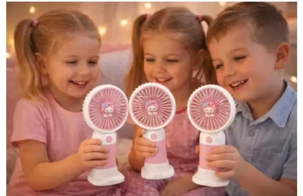 Pink_Abs_3-Speed_Rechargeable_Mini_Fan_With_LED_Light_Usb-C