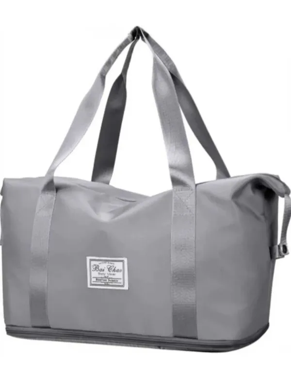 Grey_Polyester_Oxford_Foldable_Expandable_Travel_Bag