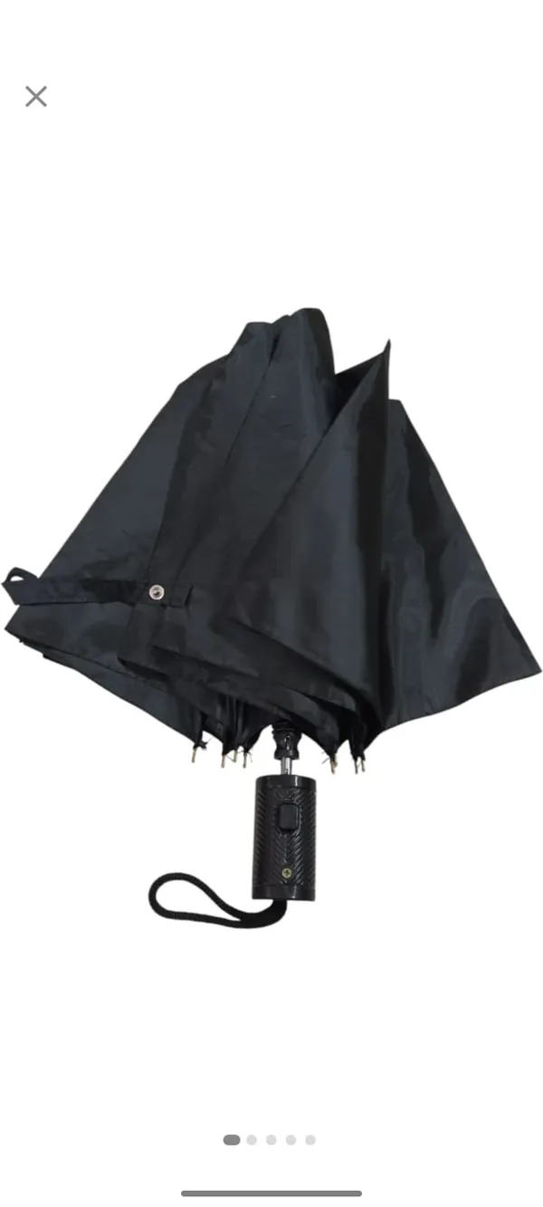 Black_Pongee_Polyester_Auto_3-Fold_Silver_Lining_Umbrella