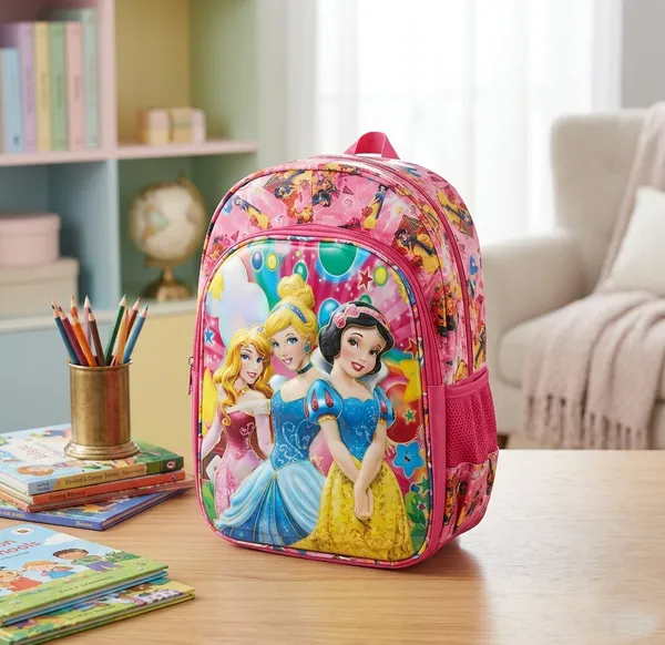 Multicolor_Polyester_Barbie_Print_Waterproof_School_Backpack_For_Girls