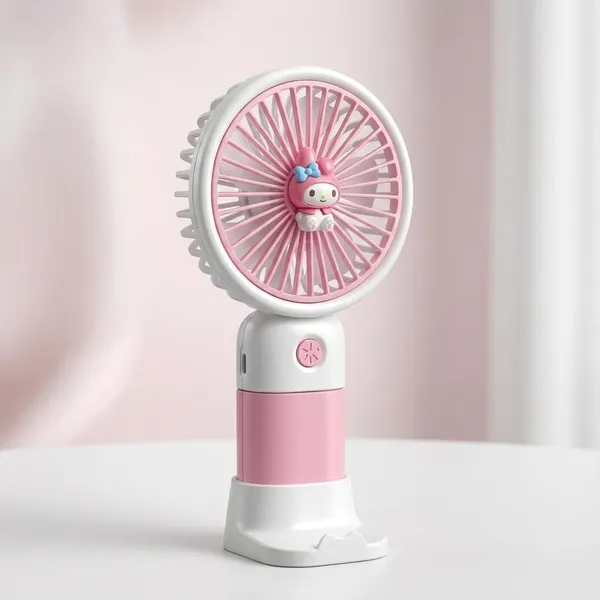 Pink_Abs_3-Speed_Rechargeable_Mini_Fan_With_LED_Light_Usb-C