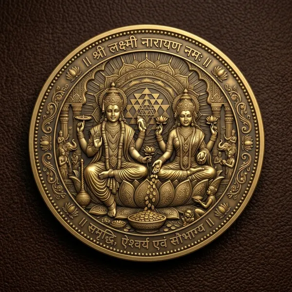 Brass_Decorative_Coin__Lakshmi_Narayan_Embossed