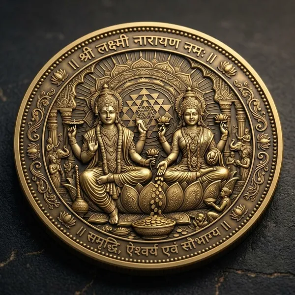 Brass_Decorative_Coin__Lakshmi_Narayan_Embossed