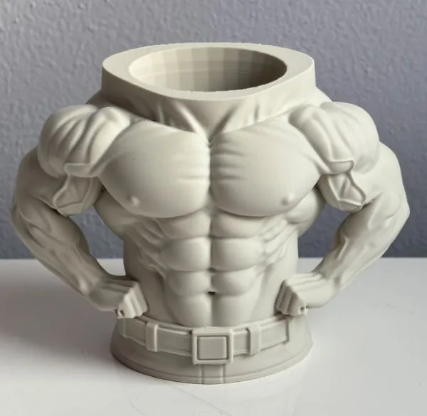 PLA_3D_Print__Muscular_Torso_Sculpted_Desk_Pen_Holder
