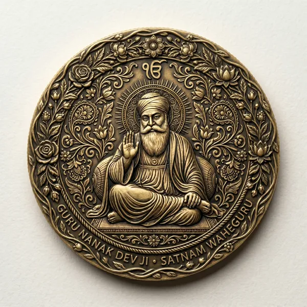 Brass_Decorative_Coin_Guru_Nanak_Dev_Ji_Satnam_Waheguru