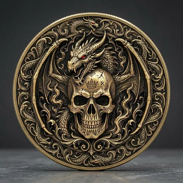 Brass_Decorative_Coin_Dragon_And_Skull_Gothic_Medallion