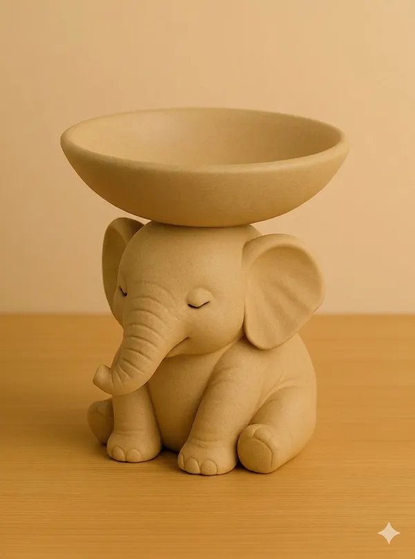 PLA_3D_Print_Elephant_Figurine_Decorative_Bowl_Ring_Holder