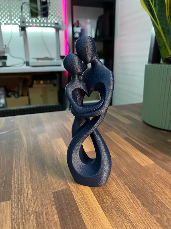 PLA_3D_print_Matte_Black_Chain_Link_Sculptural_Home_Decor_Figurine