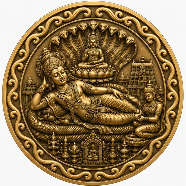 Brass_Decorative_Coin_Anantha_Padmanabha_Vishnu_Embossed