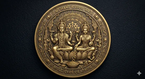 Brass_Decorative_Coin__Lakshmi_Narayan_Embossed