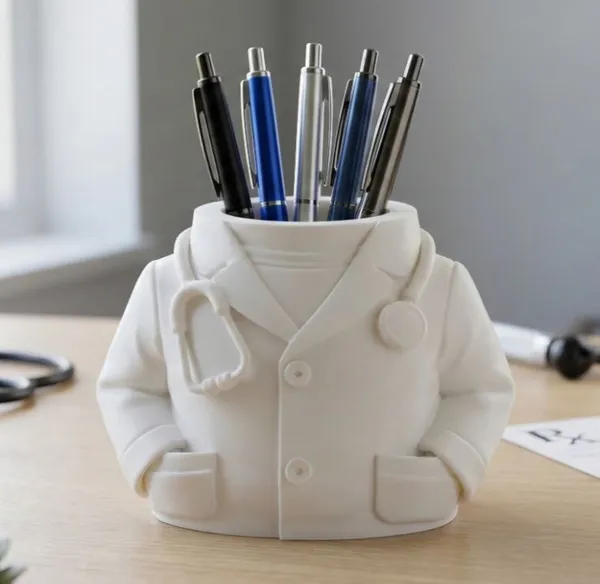 PLA_3D_Print__Modern_Doctor_Coat_Desk_Pen_Holder
