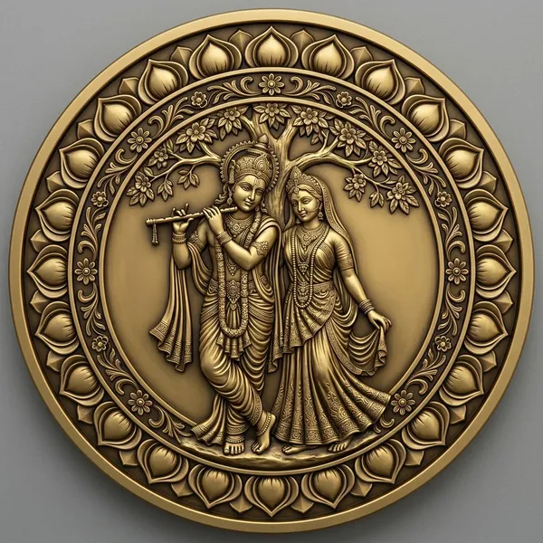 Brass_Decorative_Coin_Radha_Krishna