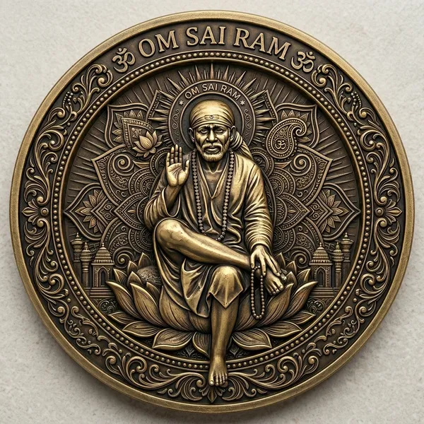 Brass_Decorative_Coin_Om_Sai_Ram_Embossed