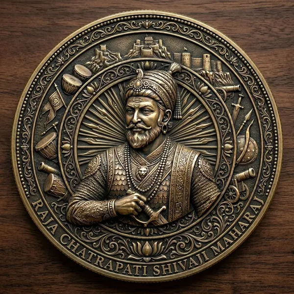 Brass_Decorative_Coin__Chhatrapati_Shivaji_Maharaj