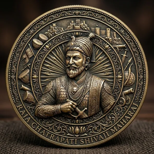 Brass_Decorative_Coin__Chhatrapati_Shivaji_Maharaj