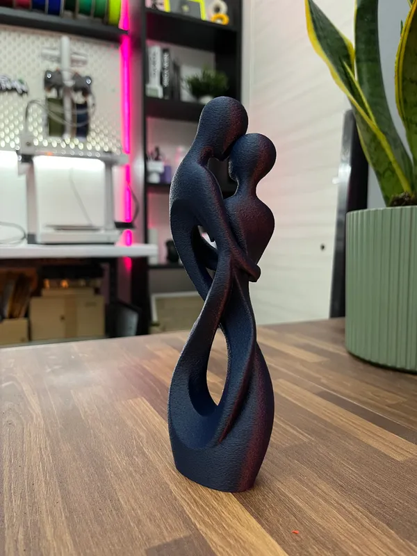 PLA_3D_print_Matte_Black_Chain_Link_Sculptural_Home_Decor_Figurine