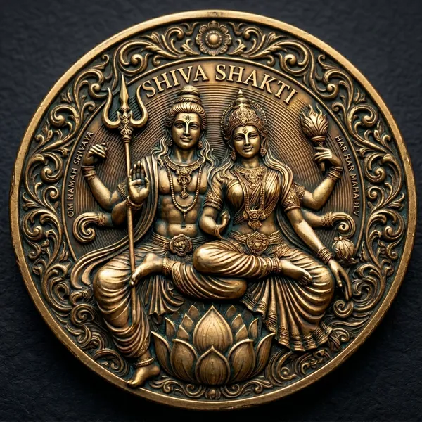 Brass_Decorative_Coin_Shiva_Shakti_Lotus_Embossed