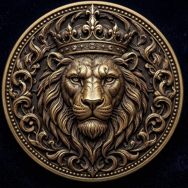 Brass_Decorative_Coin_Crowned_Lion_Baroque_Embossed_Medallion
