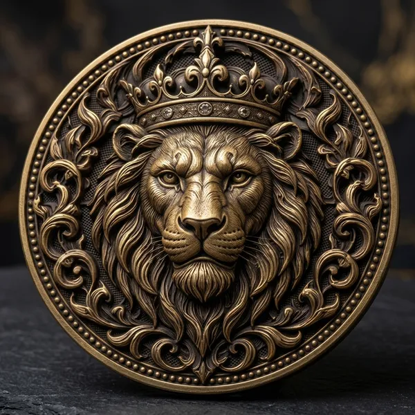 Brass_Decorative_Coin_Crowned_Lion_Baroque_Embossed_Medallion