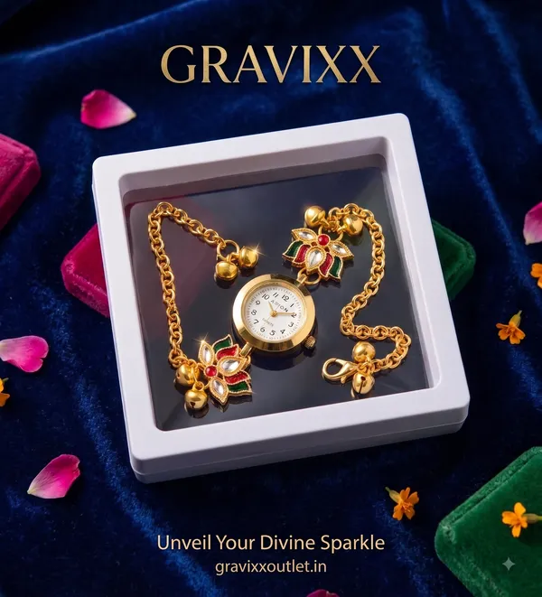 Elegant_Gold_Decorative_Mini_Clock_with_Chain-_Kashmiri_Watch