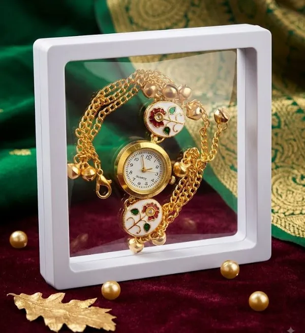Elegant_Gold_Decorative_Mini_Clock_with_Chain-_Kashmiri_Watch