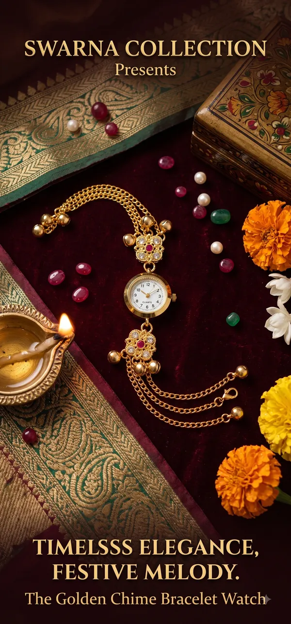 Elegant_Gold_Decorative_Mini_Clock_with_Chain-_Kashmiri_Watch