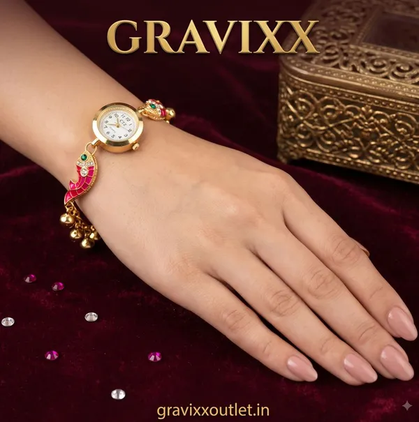 Elegant_Gold_Decorative_Mini_Clock_with_Chain-_Kashmiri_Watch