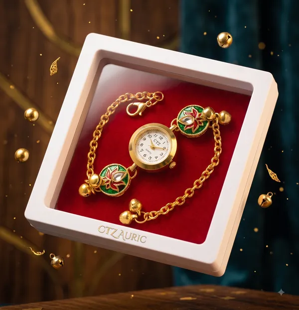 Elegant_Gold_Decorative_Mini_Clock_with_Chain-_Kashmiri_Watch