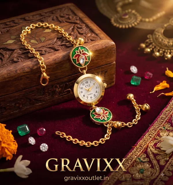 Elegant_Gold_Decorative_Mini_Clock_with_Chain-_Kashmiri_Watch